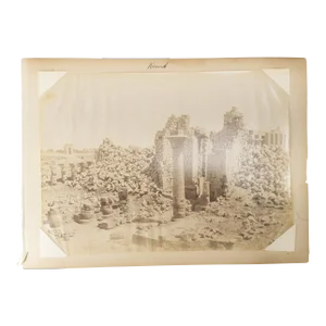 19th Century Egyptian Black and White Photo of Karnak Temple