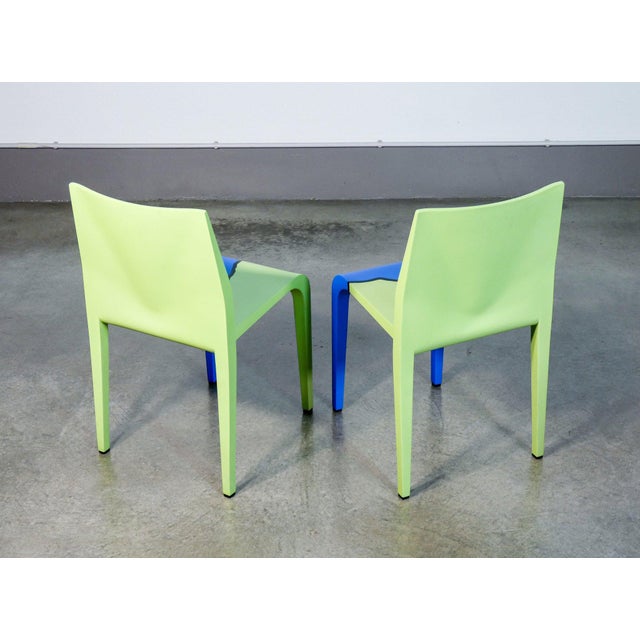Blue Laleggera Painted Chairs by Michelangelo Pistoletto for Alias, 2009, Set of 4 For Sale - Image 8 of 14
