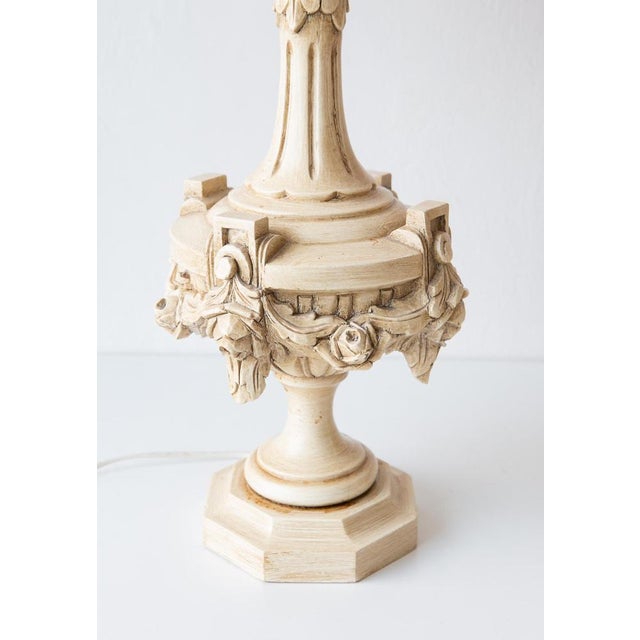 Spanish Table Lamps in Carved and Lacquered Wood, 1980s, Set of 2 For Sale - Image 6 of 10