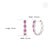 Contemporary 14k Gold Natural 2.02ct Ruby & Diamond Halo Hoop Earrings- 2 Pieces For Sale - Image 13 of 18