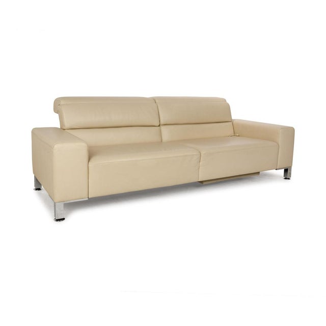 Modern Alba 3-Seater Sofa in Beige Leather from Brühl For Sale - Image 3 of 17