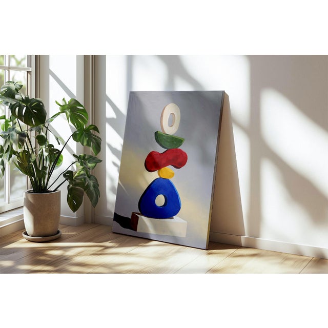 Blue 2026, Contemporary Painting on Canvas, Primary Tones Totem, For Sale - Image 8 of 9