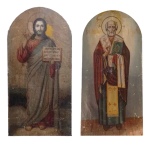Jesus Christ and St. Peter, Oil on Canvas, Set of 2