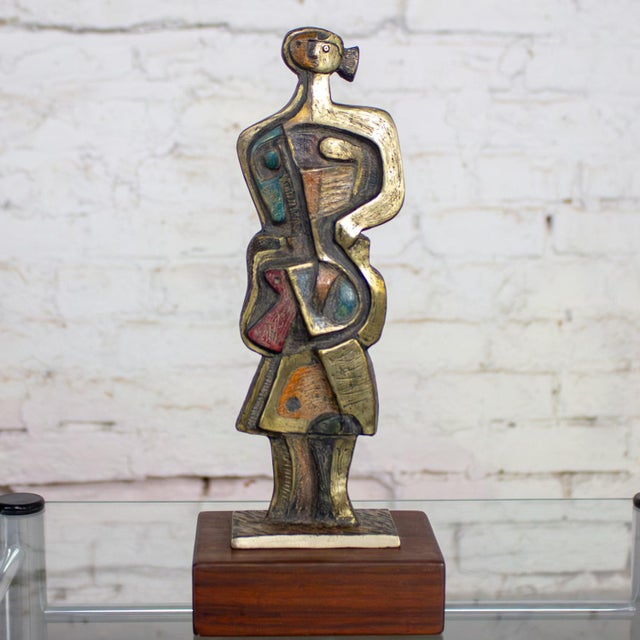 2002 Cubist Style Bronze Sculpture Signed by Jim Bass & Titled Homage to Nancy Keith #2 of 8 For Sale - Image 4 of 18