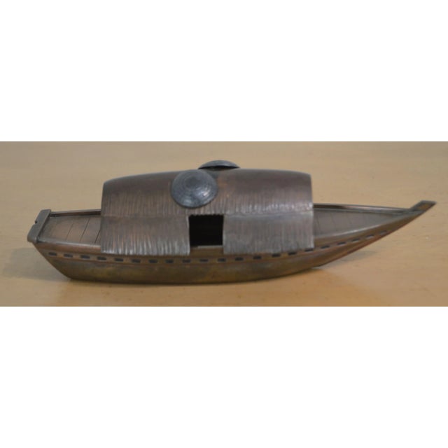 Taisho Democracy Commemorative Miniature Mixed Metal Sampan Censor For Sale - Image 4 of 12