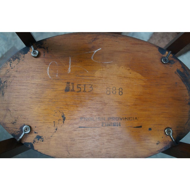 Mahogany English Provincial 2 Tier Brass Gallery Tray Side Table Stand For Sale - Image 11 of 13