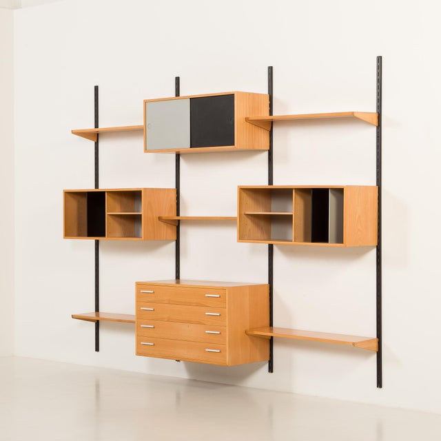 1970s Three Bay Wall Unit in Beech from FM Møbler, 1970s For Sale - Image 5 of 18