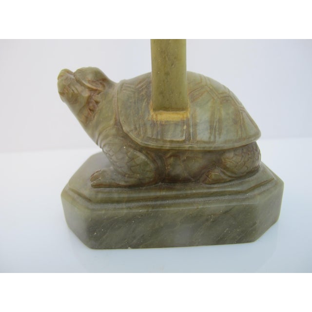 Stone Chinese Ba Xia Bi Xi Dragon Turtle Carved Soapstone Prosperity Figurine Seal For Sale - Image 7 of 10