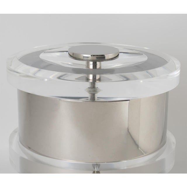 Noel BC Modernist Barware Chrome and Lucite Ice Bucket, circa 1980 For Sale - Image 12 of 13
