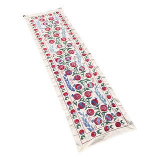 Handmade Wheat and Pomegranate Design Crochet Table Runner or Tapestry, 1980s For Sale