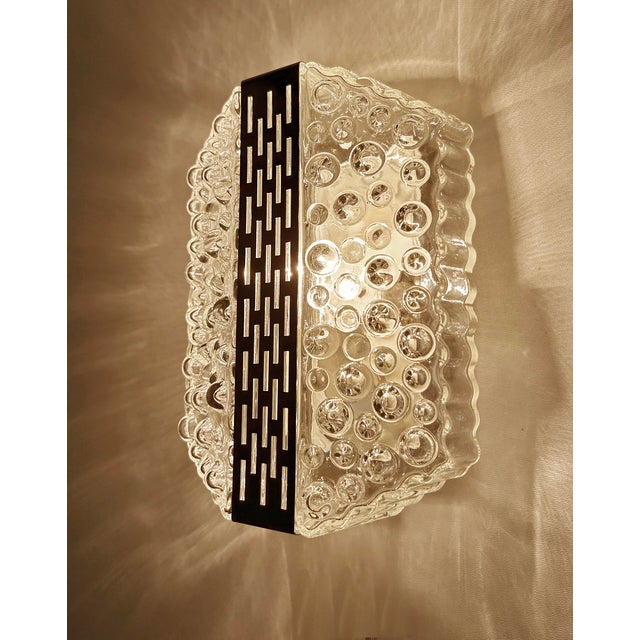 Silver Vintage Bubble Glass and Chrome Sconces, 1970s, Set of 2 For Sale - Image 8 of 18