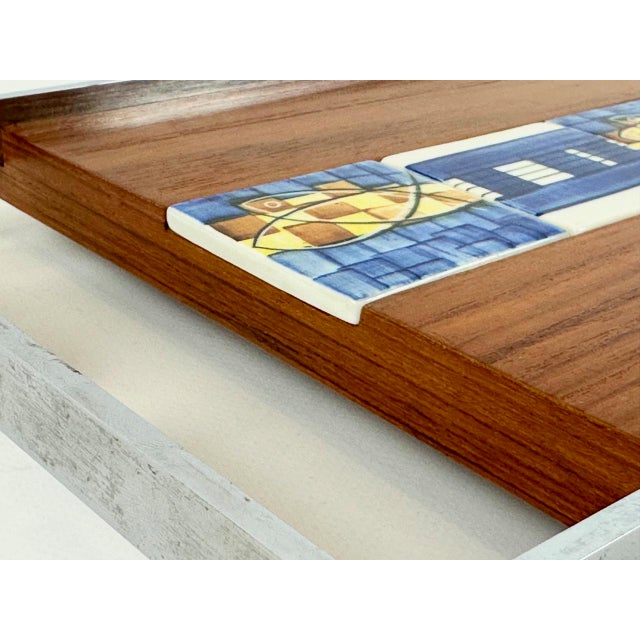 Mid-Century Modern Teak Serving Tray with Tile Inlay, 1960s For Sale - Image 4 of 10
