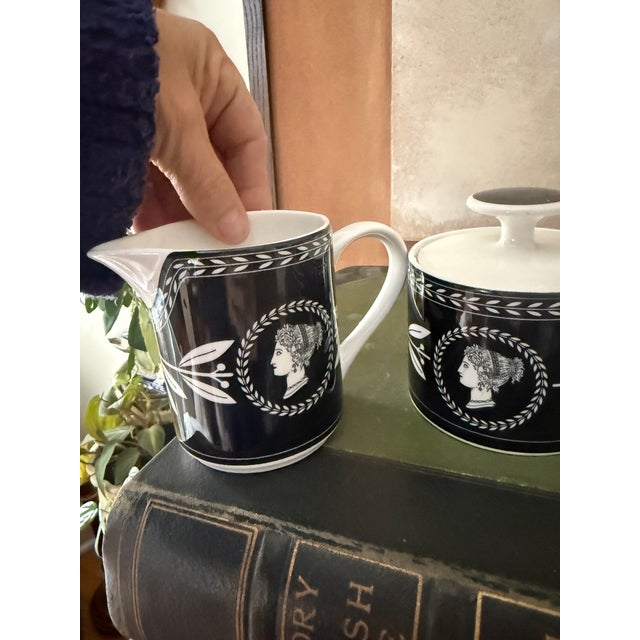 Black Vintage Casual Victoria and Beale Olympia Black Coffee and Tea Set Nine Piece Collection For Sale - Image 8 of 12