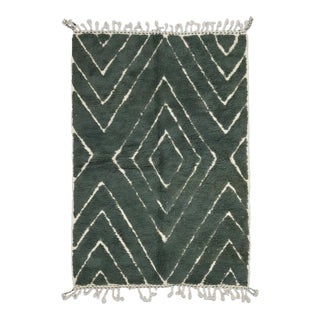 Green Moroccan Rug - 9.8 X 6.7 Ft For Sale