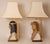 1970s Italian Table Lamps Capodimonte Porcelain King Tut and Cleopatra Gold - A Pair For Sale - Image 5 of 17