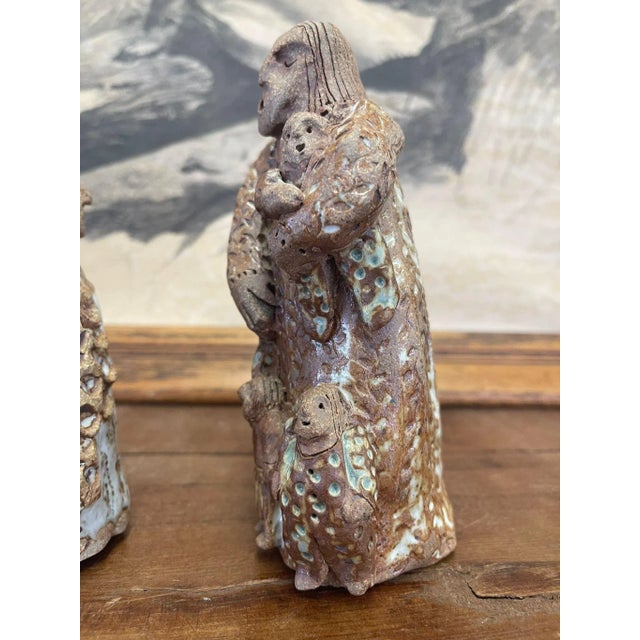 Ceramic Pair of Handmade Ceramic Figurines, Circa 2012 For Sale - Image 7 of 9