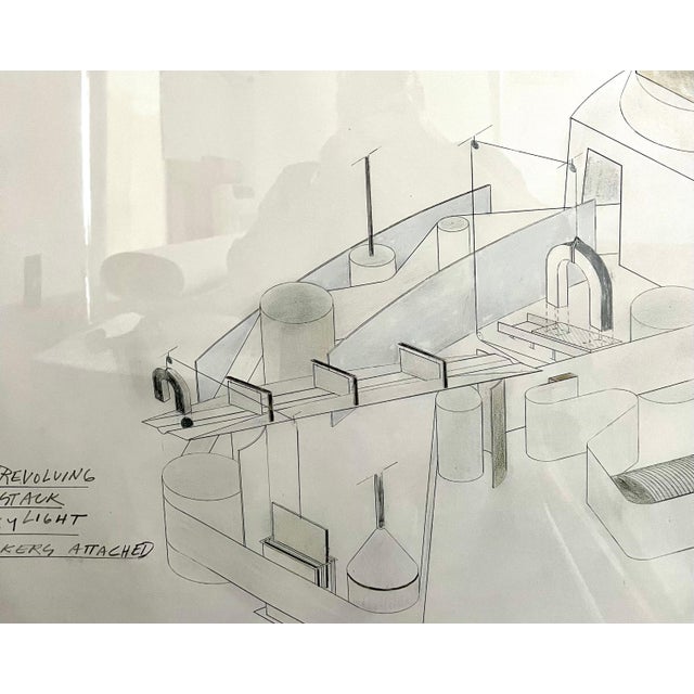 Dennis Oppenheim, Dennis Oppenheim Large Abstract Conceptual Sculpture Drawing for Ace Gallery LA, 1979 For Sale - Image 16 of 17