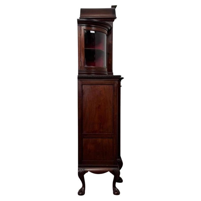 Wood 19th Century Antique Queen Anne Walnut Display Cabinet For Sale - Image 7 of 13