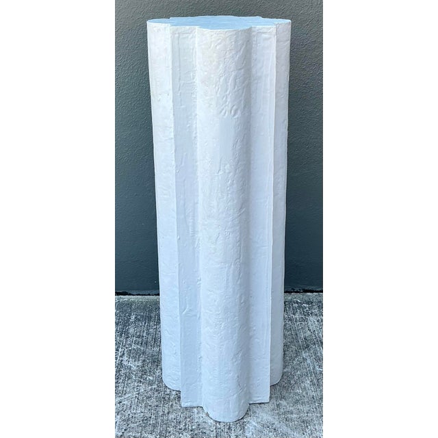 Late 20th Century Vintage Plaster Clover Leaf Pedestal For Sale - Image 5 of 12