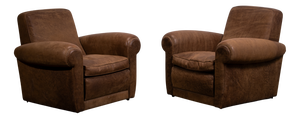 Mickey Chairs in Nabuk Camel Leather by Baxter, 1998, Set of 2