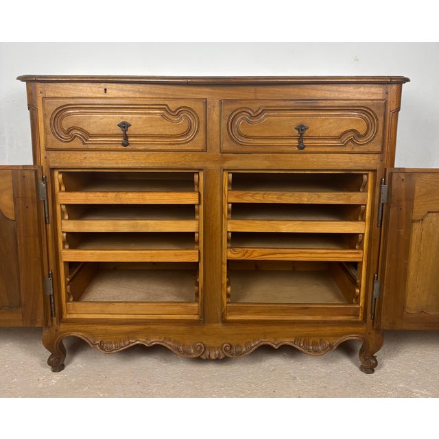 1920s French Provincial Oak Server Cabinet with Sliding Shelves, Early 20th Century For Sale - Image 5 of 18