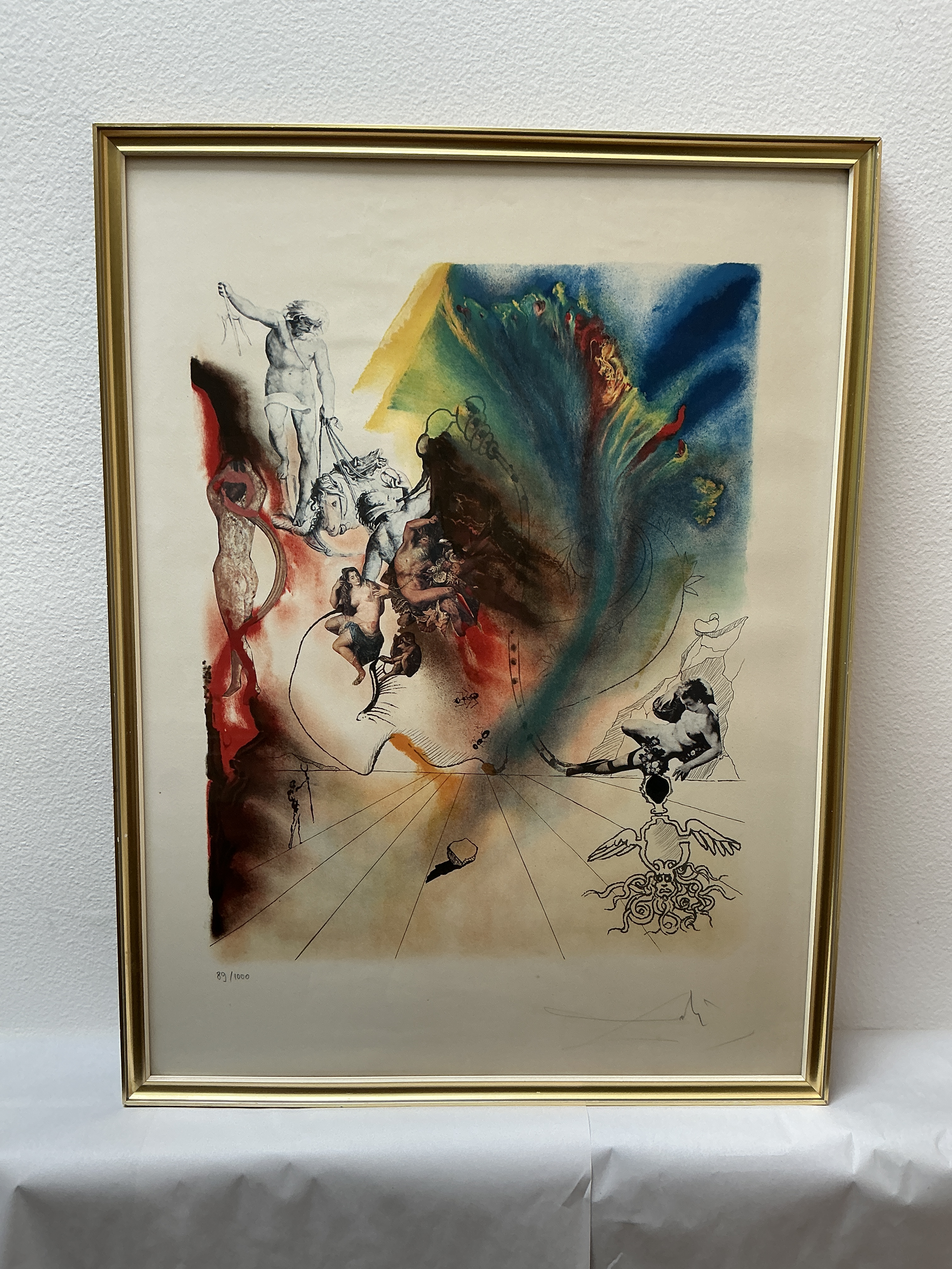 1970s Salvador Dalí 'Romantic' Signed Lithograph Numbered 89/1000