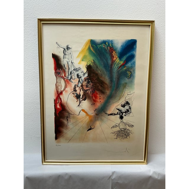 Salvador Dalí (1904–1989) color lithograph titled "Romantic" one of four pieces in a suite called "Four Dreams of...