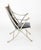 Metal Maison Jansen Brushed Steel and Brass Campaign Armchair For Sale - Image 7 of 12