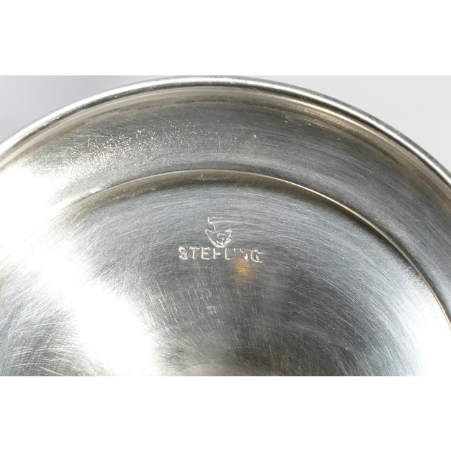 Gleaming Double Handle Antique Sterling Silver Small Trophy Cup Home Decor For Sale - Image 10 of 10