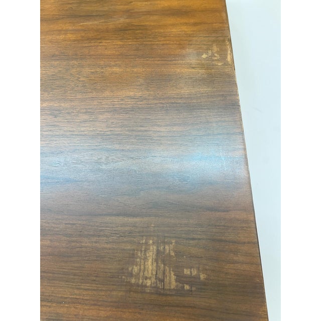 Large Vintage Executive Desk in Walnut and Chrome in the style of Florence Knoll, 1970s For Sale - Image 6 of 12