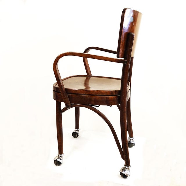 Wood Vintage Desk Chair in the Style of Thonet For Sale - Image 7 of 9