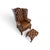 Set of Vintage English Chesterfield Leather Wingback Chair with Ottoman, 1990s For Sale - Image 9 of 9