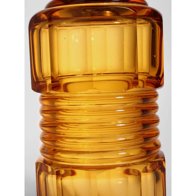 Art Deco Amber Glass Decanter, Sweden, 1930s, in Very Good conditions. Designed 1920 to 1949