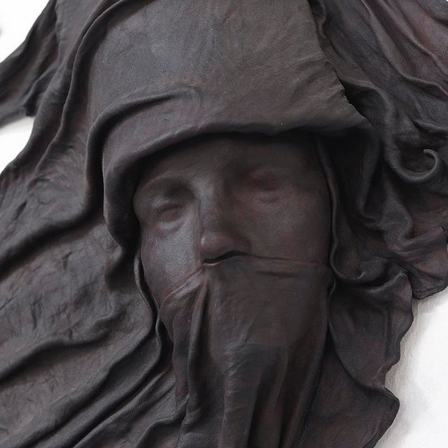 Vintage Leather Sculptural Face Mask, 1970s For Sale - Image 4 of 9