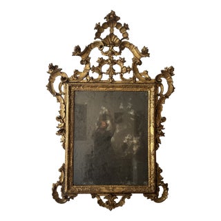 Antique Venetian Gilded Wood Mirror, 1700 For Sale