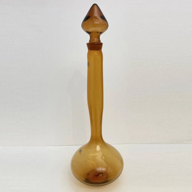 Blenko Honey Genie Decanter Mid-century 25”H x 7 ¾”D