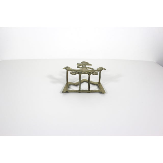 Vintage Anchor Solid Brass Napkin Holder or Plate Stand Coastal Nautical Beach House Style For Sale - Image 6 of 9
