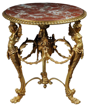 Empire French Saloon Table in Bronze Gilt