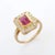 18k Yellow Gold Octagon Cut Ruby Diamond Engagement Ring Size 7 For Sale In New York - Image 6 of 11