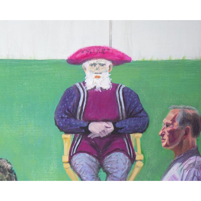 Textile Oil on Canvas Painting Signed by Dr. Bernard Widen For Sale - Image 7 of 9