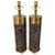 Late 20th Century Modern Brass, Faux Snakeskin & Lucite Column Lamps - A Pair For Sale - Image 10 of 10