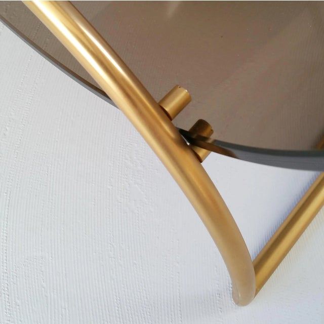 1980s Brass & Smoked Glass Magazine Holder by Pierangelo Gallotti for Gallotti & Radice, 1980s For Sale - Image 5 of 9