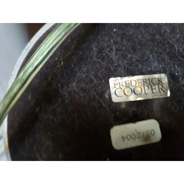 Chrome Vintage 1990s Frederick Cooper Natural Stone and Chrome Two Light Table Lamp For Sale - Image 8 of 9