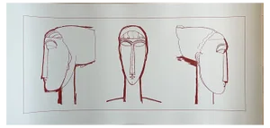 A. Modigliani, Tetes (Red), Silk-Screen