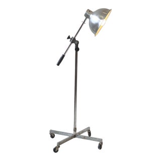 Vintage Industrial Chrome + Aluminum Floor Lamp, Circa 1960s For Sale