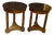 Antique French Empire Walnut and Marble Side or Gueridon Tables - A Pair For Sale
