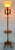 Authentic Antique Maple Floor Lamp with Built-In Table & Glass Gallery Tray (61") American Torchiere floor lamp with...