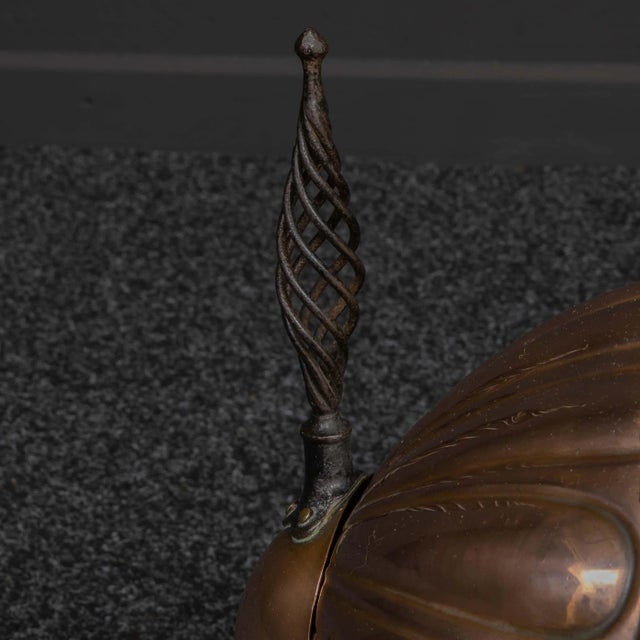 Antique Victorian Copper Helmet Coal Bucket For Sale - Image 3 of 15