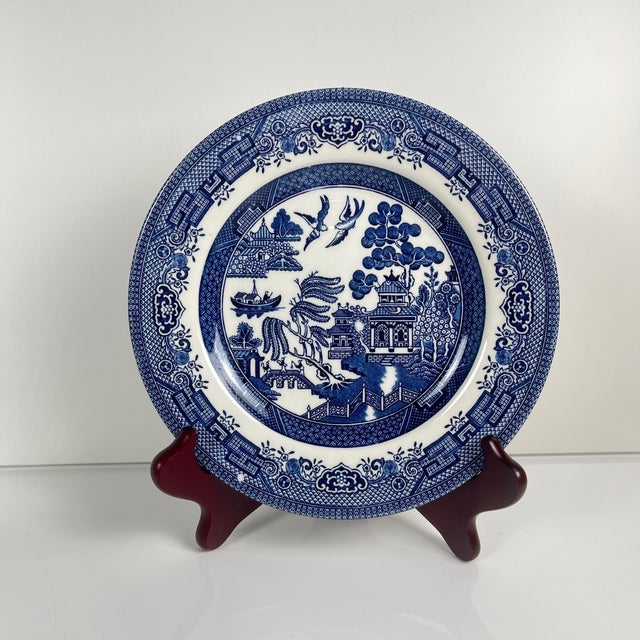Vintage English Dessert Plates with Asian Pattern, 1970, Set of 10 For Sale - Image 4 of 8
