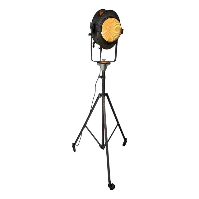 Vintage Industrial Theater Spot on Tripod from Cremer Paris For Sale